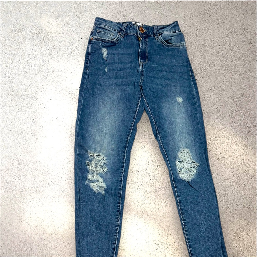 Miami High Rise Skinny Distressed Jeans Junior